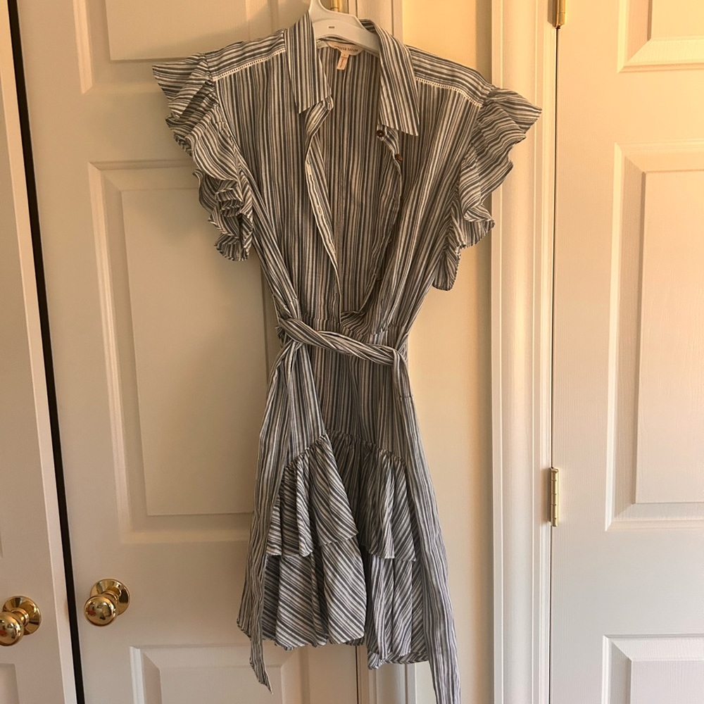 Striped Ruffle Sleeve Dress